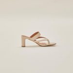 Ava Toe Loop Heels in Ivory