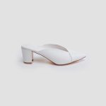 Envelope Stitchline Block Heel In White