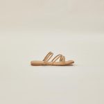 Lea Cross Sandals in Beige