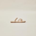 Lea Cross Sandals in Cream