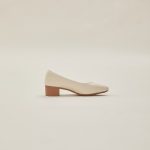 Rea Square Toe Pumps in Cream