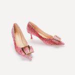 Metal Buckle Pointed-Toe Pumps