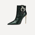 Metal Buckled Women's Ankle Boots