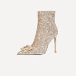 Sequined Pointed Toe Stiletto Heel Women's Ankle Boots